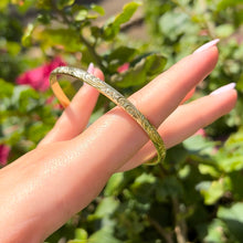 Load image into Gallery viewer, Old English 4mm &quot;Kuuipo&quot; Hawaiian Bangle in 18K Yellow Gold
