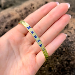 Maile 6mm Hawaiian Bangle in 14K Green Gold