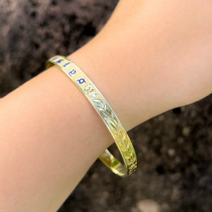 Maile 6mm Hawaiian Bangle in 14K Green Gold