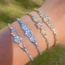Load image into Gallery viewer, Three Plumeria Hawaiian ID Bracelets in 14K Gold
