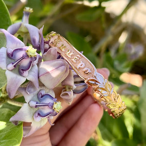 Scalloped Maile engraving on Hawaiian Bracelet