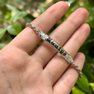 Hawaiian ID bracelet in White gold