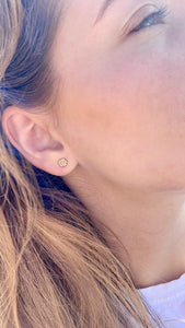 Hibiscus Baby Pierced Earrings in 14K Gold