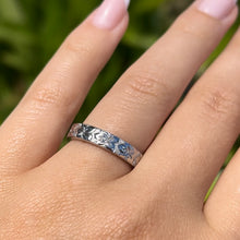 Load image into Gallery viewer, Hibiscus All Around 4mm Hawaiian Flat Ring in 14K White Gold
