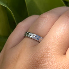 Load image into Gallery viewer, Hibiscus All Around 4mm Hawaiian Flat Ring in 14K White Gold
