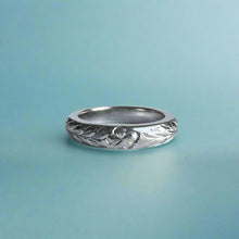 Load image into Gallery viewer, Maile &amp; Plumeria 3mm Barrel Ring in 14K White Gold
