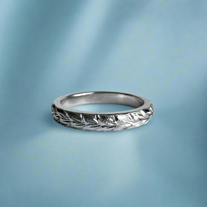 Maile All Around 3mm Barrel Ring in 14K White Gold
