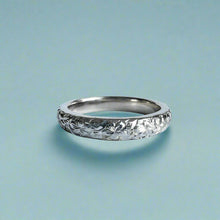 Load image into Gallery viewer, Plumeria with Leaves All Around 3mm Barrel Ring in 14K White Gold
