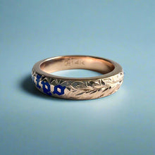Load image into Gallery viewer, Maile &amp; Hibiscus 4mm &quot;Kuuipo&quot; Ring in 14K Pink Gold
