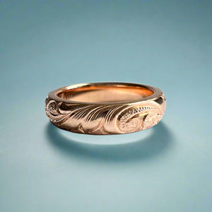Old English All Around 4mm Barrel Ring in 14K Gold
