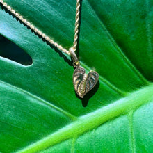 Load image into Gallery viewer, Small Anthurium Flower Pendant in 14K Yellow Gold
