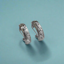 Load image into Gallery viewer, Half Hoop Old English 6mm French Clip Earrings in 14K White Gold
