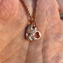 Load image into Gallery viewer, Medium Flat Heart Pendant in 14K Yellow or Pink Gold
