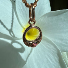 Load image into Gallery viewer, Circle pendant with coloured stone and Hawaiian engraving 
