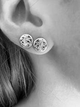 Load image into Gallery viewer, Round Filigree Hawaiian Earrings in 14K Yellow, White or Pink Gold
