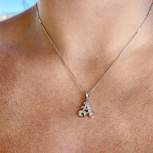 Diamond Initial A Pendant in 14K White Gold