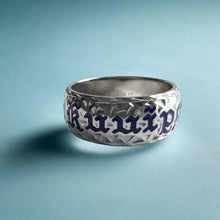 Load image into Gallery viewer, Maile &amp; Hibiscus 10mm &quot;Kuuipo&quot; Hawaiian Ring in 14K White Gold in size 12 1/8
