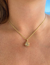 Load image into Gallery viewer, Small Plumeria with Diamonds Pendant in 14K Yellow Gold
