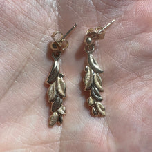 Load image into Gallery viewer, Hawaiian Maile Dangling Earrings in 14K Yellow, White or Pink Gold
