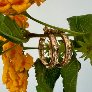 Hawaiian Round Hoop 3mm Earring w/ Post in 14K Yellow, White or Pink Gold