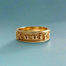 Load image into Gallery viewer, Old English 6mm Raised &quot;Kuuipo&quot; Hawaiian Ring in 14K Yellow Gold
