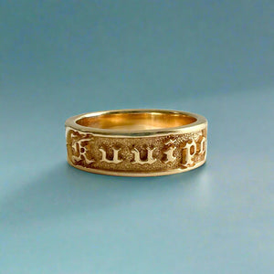 Old English 6mm Raised "Kuuipo" Hawaiian Ring in 14K Yellow Gold