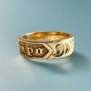 Old English 6mm Raised "Kuuipo" Hawaiian Ring in 14K Yellow Gold