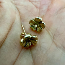 Load image into Gallery viewer, Medium Hibiscus Earrings in 14K White, Pink or Green Gold
