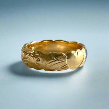 Load image into Gallery viewer, Valentines 6mm &quot;Kuuipo&quot; Ring with  Roses &amp; Hearts in 14K Yellow Gold
