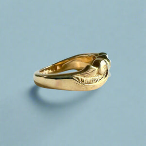 Two-tone Something Romantic Hawaiian Flower Ring in 14K White & Yellow Gold