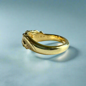 Two-tone Something Romantic Hawaiian Flower Ring in 18K White & Green Gold