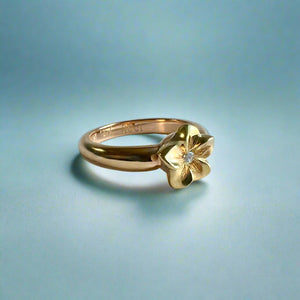 Two-tone Simply Romantic Ring with Diamond in 14K Yellow & Pink Gold