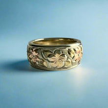 Load image into Gallery viewer, Multicolor Hawaiian Haku Leilani 8mm Ring in 14K Gold
