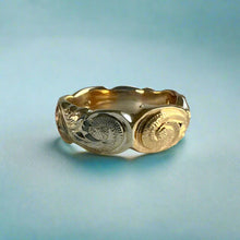 Load image into Gallery viewer, Tri-Color Scalloped 6mm Pukalani Hawaiian Ring in 14K Gold
