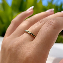 Load image into Gallery viewer, Black Diamond Ring Guard in 18K Yellow Gold in size 7 7/8
