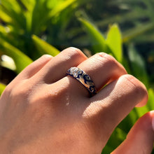 Load image into Gallery viewer, Ali&#39;i 8mm Tapered Ring with Diamonds in 14K Yellow Gold in size 8 3/4

