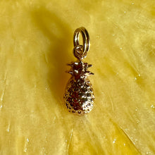 Load image into Gallery viewer, Hawaiian Pineapple Charm in 14K Yellow, White, Pink or Green Gold or 18K Yellow Gold
