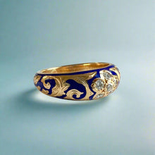 Load image into Gallery viewer, Ali&#39;i 8mm Tapered Ring with Diamonds in 14K Yellow Gold in size 8 3/4
