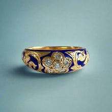 Load image into Gallery viewer, Ali&#39;i 8mm Tapered Ring with Diamonds in 14K Yellow Gold in size 8 3/4
