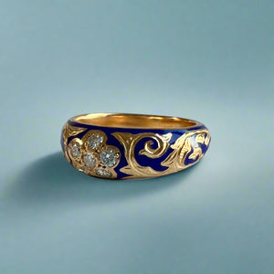 Ali'i 8mm Tapered Ring with Diamonds in 14K Yellow Gold in size 8 3/4