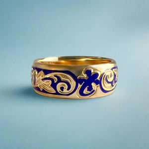 Ali'i 8mm Ring with Gecko in 14K Yellow Gold in size 9 1/4