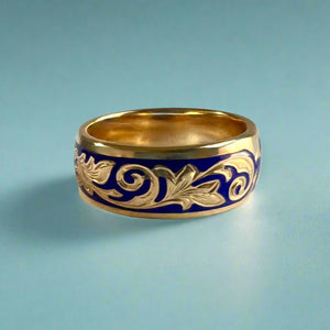Ali'i 8mm Ring with Gecko in 14K Yellow Gold in size 9 1/4