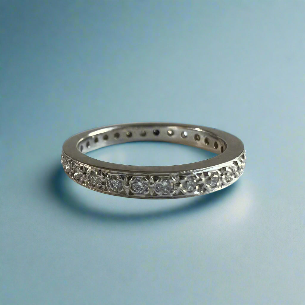 Diamond Ring Guard in 14K White Gold in size 5 3/8