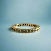Load image into Gallery viewer, Black Diamond Ring Guard in 18K Yellow Gold in size 7 7/8
