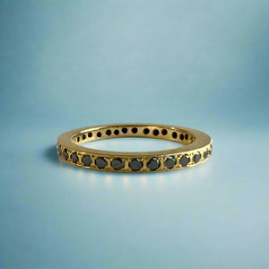 Black Diamond Ring Guard in 18K Yellow Gold in size 7 7/8