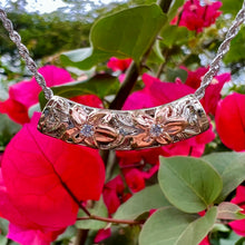 Load image into Gallery viewer, Two-Tone Plumeria Lei Filigree w/ Diamonds in 14K White &amp; Pink Gold
