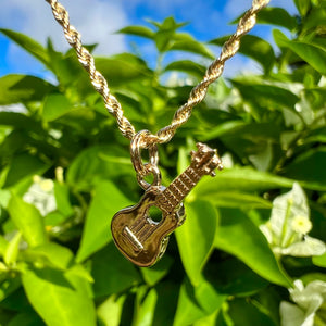 Hawaiian Ukulele Charm in 14Y Yellow, White or Pink Gold