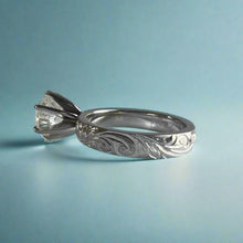 Load image into Gallery viewer, Kaimana Kula Old English &amp; Hibiscus 4mm Solitaire with 2.40ct Diamond in 14K White Gold
