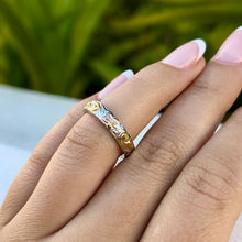 Load image into Gallery viewer, Tri-Color Haku Lei 4mm Ring in Platinum
