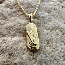Load image into Gallery viewer, Slipper Pendant w/ Plumeria Flowers in 14K Green Gold
